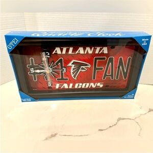 Vintage SEALED 2001 Atlanta Falcons Clock Quartz Number One Fan Red Black